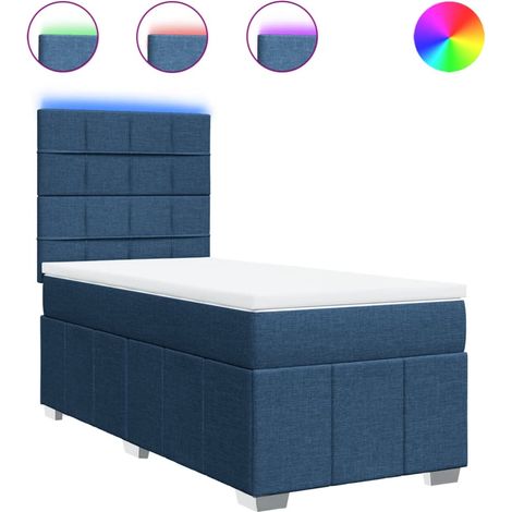 Maison Exclusive - Giroletto a Molle con Materasso Blu 90x200 cm inTessuto