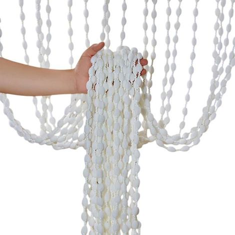 Rideau perles - 1, blanc décoratif, séparateur pièce salon chambre salon de beauté Aucuneary (1/5)