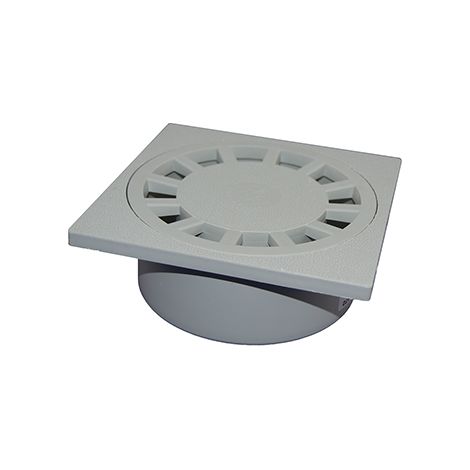 Couvercle siphonné 10x10 cm – évacuations Ø 32/40 mm – pour chantiers humides – bac à rétention inclus