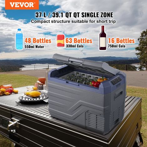 Réfrigérateur Portable à Compression 37 L, Mini Frigo de Voiture 12/24 V CC et 100-240 V CA, Glacière à Zone Unique, -20 °C à 20 °C… (1/5)