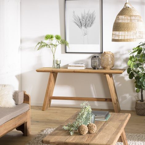 SANDY - Console 160x45cm bois Pin recyclé (1/5)