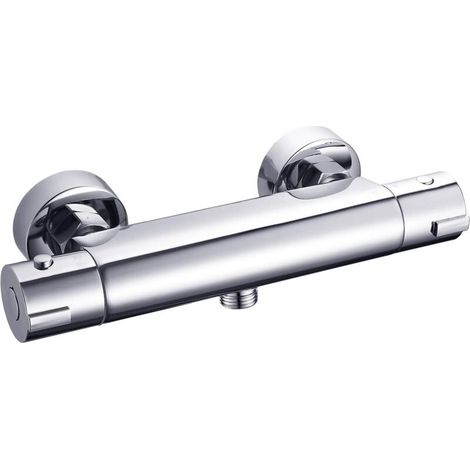 Robinet de douche thermostatique avec mitigeur thermostatique - Convient pour salles de bains, camping-cars, etc. - 1 pièce, argent (1/5)