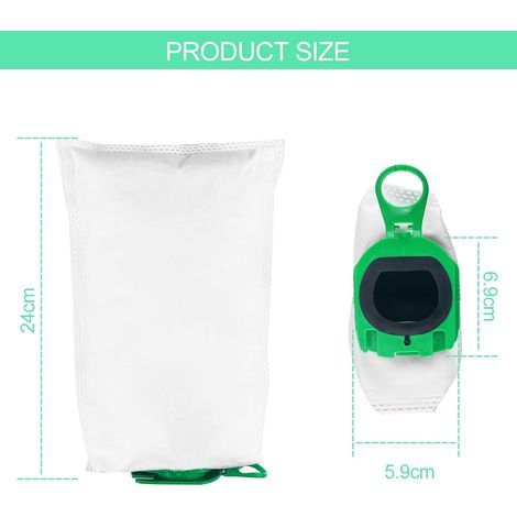 Lot de 10 Sac Aspirateur Compatible avec Vorwerk Kobold VB100 FP100, Sacs de Rechange pour Aspirateurs, Sacs à Poussière de Rechange, Sacs d'Aspirateur pour Vorwerk Kobold Aspirateur (1/5)