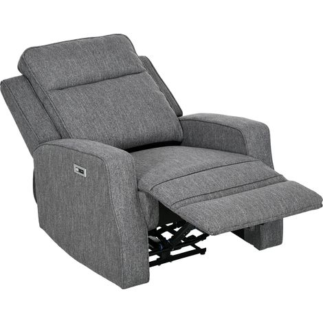150° Electric Reclining Chair, with USB port Footrest - Charcoal Grey (1/5)