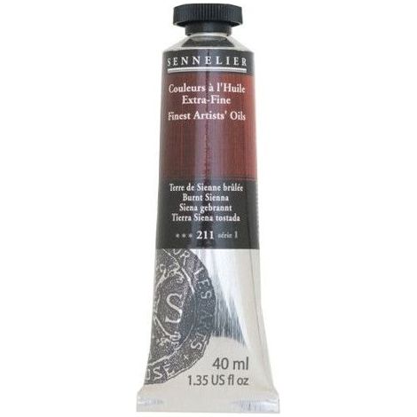 Couleurs à l'huile - Sennelier - Terre de Sienne brûlée - 40ml - Marron - Satinée brillante