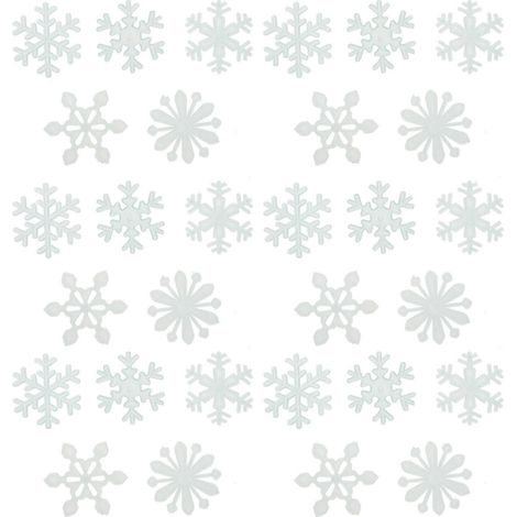 200 autocollants muraux flocons de neige fluorescents bleus, stickers muraux lumineux créatifs et amovibles, accessoires de décoration de fond stéréoscopiques.-3cm-Blue