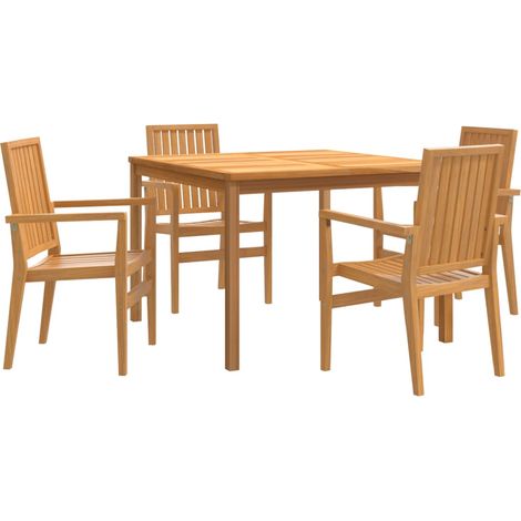 Maison Exclusive - Set da Pranzo per Giardino 5 pz in Legno Massello di Teak