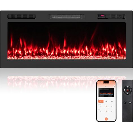 Cheminée Électrique 106,7 CM, 750W/1500W, 12 Couleurs & Minuterie (1/5)