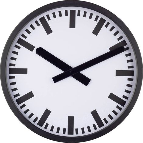 Eurotime 59540-05 Orologio da parete radio-controllato nero opaco 35 cm