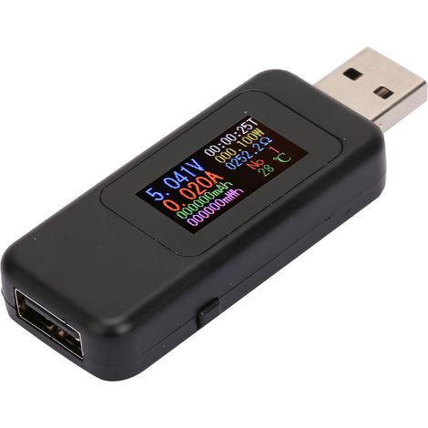 USB-Lasttester mit LCD-Bildschirm, Detektor, Digitalvoltmeter, Amperemeter, DC4-30V-Voltmeter (schwarz) (1/5)