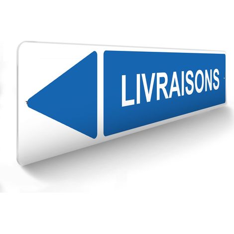 Panneau de signalisation pour parking · Livraisons gauche - 48 x 10 cm (1/5)
