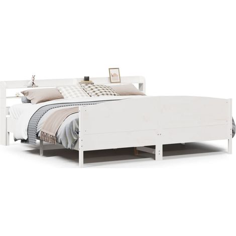 Maison Exclusive - Giroletto senza Materasso Bianco 200x200 cm Legno Massello Pino