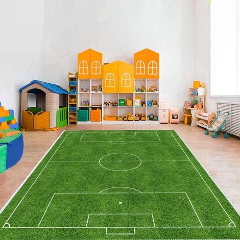 Tapis de jeu de terrain de football, couverture, tapis de sol pour enfants, tapis de porte antidérapant pour chambre d'enfant, salon et chambre à coucher (1/5)