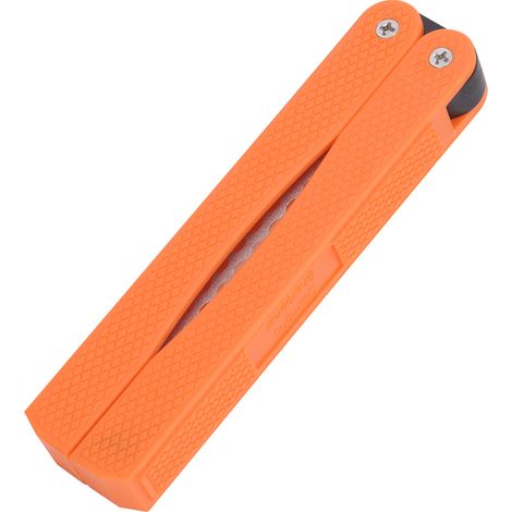Couteau aiguiseur pliable double face orange extérieur portable pierre à aiguiser pour cuisine (1/5)