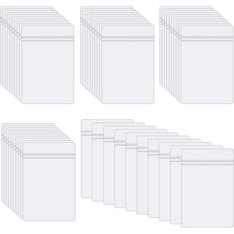 50 Pièces Petits Sachets Plastiques Transparentes, pour la maison PVC, 10 × 15 cm, transparente, imperméable, réutilisable, à fermeture auto-adhésive, pour ranger des bijoux, des perles, etc. (1/5)