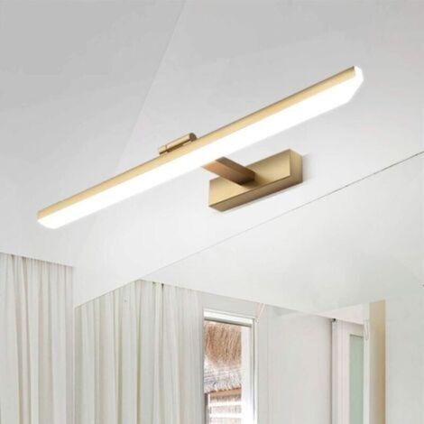 AMXCNOY Applique murale LED pour miroir de salle de bain — 40 cm, 9 W, IP44, lumière blanc chaud ou dorée, design moderne (1/3)