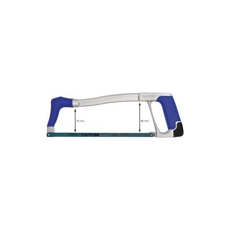 Arco de sierra para metales Hoja-L.300mm 24 Dientes/Pulgada Mango confort Fundición a presión de aluminio TW (1/2)