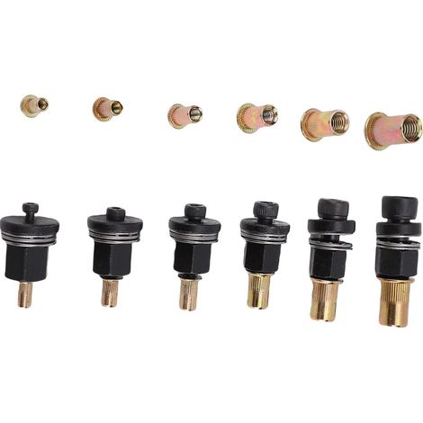 Ensemble d'outils de rivetage électrique manuel M10 M8 M6 M5 M4 M3, adaptateurs et écrous de rivetage pour meubles à usage industriel. (1/5)