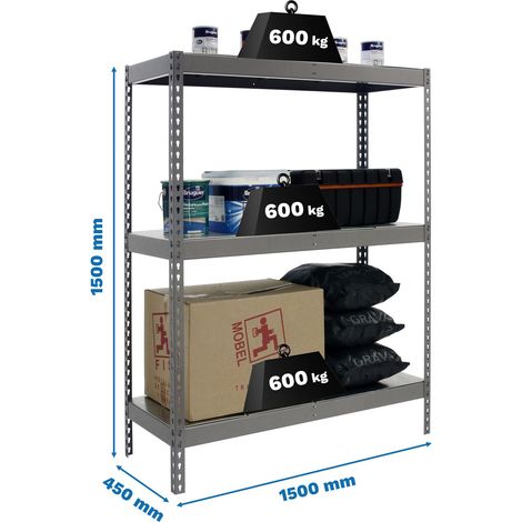 Simonrack SIMONFORTE 1504-3 Schraubenlose Regale grau robust