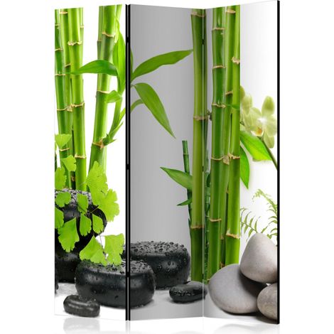 Paravent 3 Volets "Bamboos & Stones" 135x172cm (1/2)