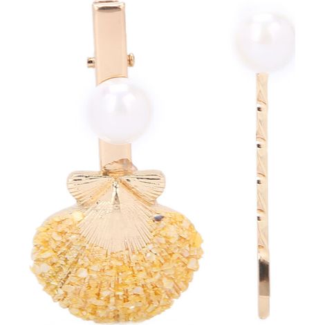 Haarspange mit Muschel und Perle – Elegantes Haaraccessoire für Damen – Geschenkidee für Mädchen (1/5)