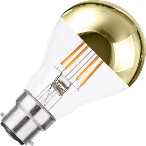 Ampoule Filament LED B22 6W 600 lm A60 Gold Reflect No Flicker 2200K Super chaud