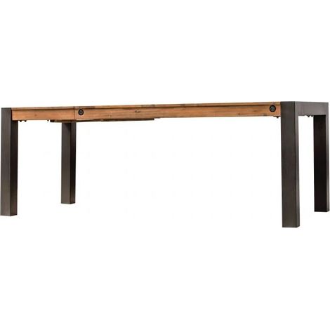 Table extensible 160 à 210 cm en bois d'acacia et métal - WORKSHOP (1/5)