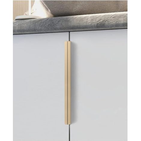 Maniglia per mobile da cucina, maniglia incassata color oro, maniglia a scomparsa per anta in lega di alluminio, 2 pezzi, interasse fori 224 mm (1/5)