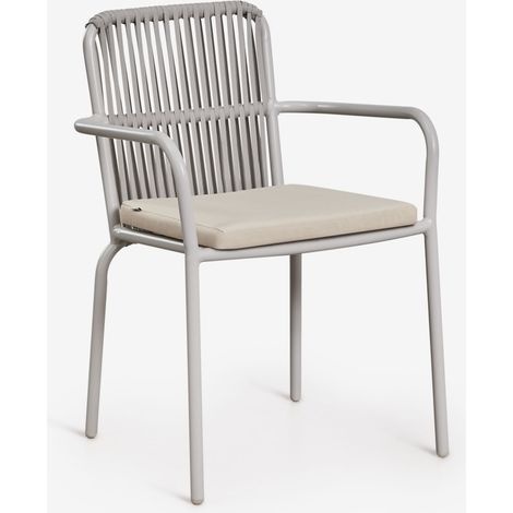 Silla de jardín apilable con reposabrazos en aluminio Alberta SKLUM (1/5)