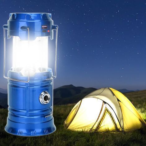 Portable LED Camping Lantern - Ultra Bright USB Rechargeable Solar Lantern Battery Powered Flashlight, for Camping, Hiking, Shed in Power Outages (B (1/5)