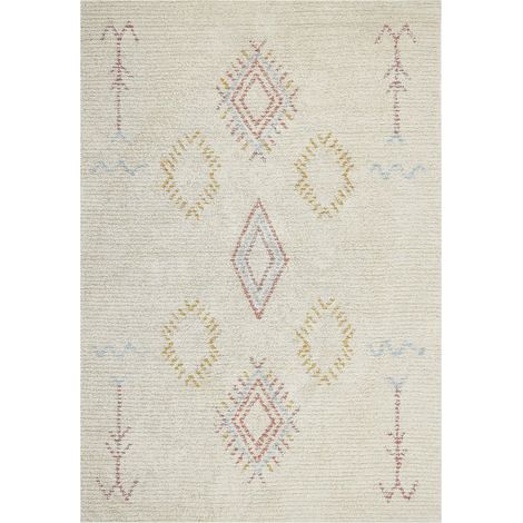 Teppich BETTIAH Beige 140 x 200 cm Baumwolle