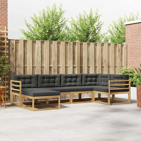 vidaXL Outdoor-Sofagarnitur 5 pcs Weiß und Anthrazit Polyester (1/5)