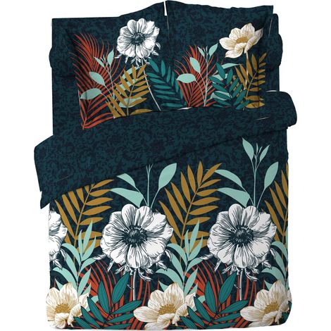 Housse de couette coton 6 pieces 220 x 240 cm Fleur d'adison (1/3)