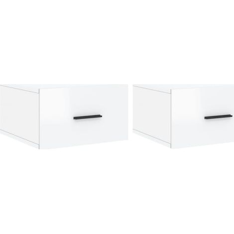 Maison Exclusive - Comodini a Muro 2 pz Bianco Lucido 35x35x20 cm