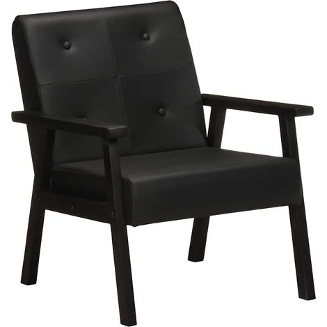 Sessel Schwarz Echtleder