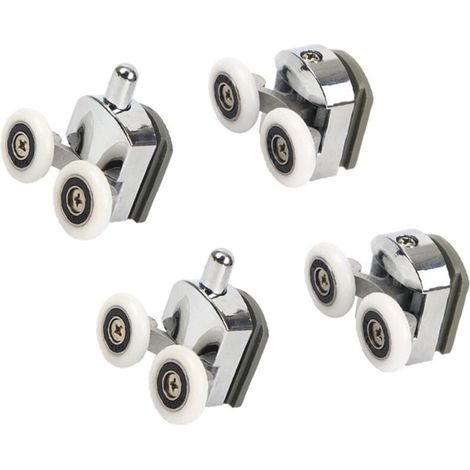 Ersatz-Duschtürrolle aus Aluminiumlegierung, Doppelrad-Schranktürrolle (Raddurchmesser 25 mm) (1/4)