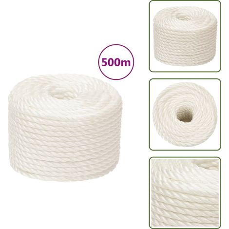 Corde de travail Blanc 10 mm 500 m polypropylène - Corde De Travail - Corde En Polypropylène - Corde Blanche - Corde Épaisse - Corde Résistante (1/5)