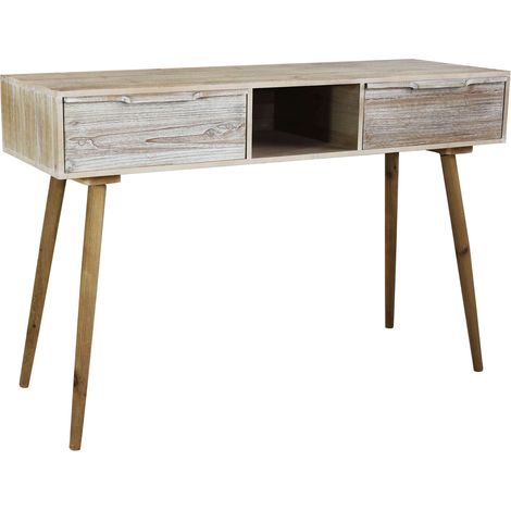 Interne Konsolentabelle mit 2 Paulownia -Holzschubladen 120x40x80h cm