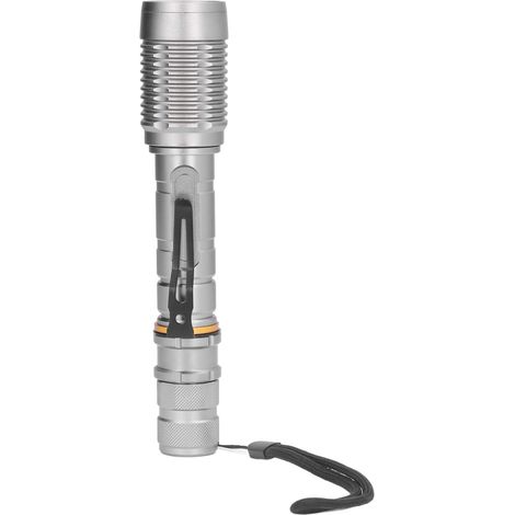 5000 Lumen Zoom-Taschenlampe mit 5 Leuchtmodi, wasserdicht für Camping, Wandern, Notfälle und den Heimgebrauch – Grau (1/5)