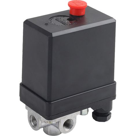 Pressostat de Compresseur d'Air G1/4" 220V 16A 3 Port Monophasé pour Vanne de Commande de Pompe de Compresseur d'Air 0.5-0.8MPA (90-125PSI)