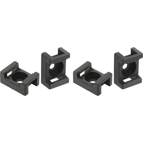 Colliers de serrage à fixer  Sangles de fixation en plastique  Colliers de regroupement de câbles  Lot de 20 : Base noire à trou unique (Noir) — HC-1/STM-1 (Trou de 4 mm)