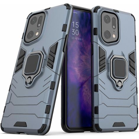 Pour Oppo Find X5 Pro Drop-proof TPU + Hard PC Case Ring Kickbéquille Découpe précise Couverture arrière (1/5)