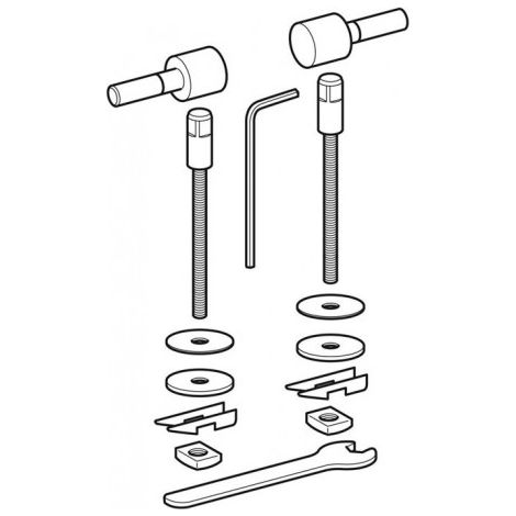 Ensemble de charnières pour siège WC Renova Compact, en acier inoxydable