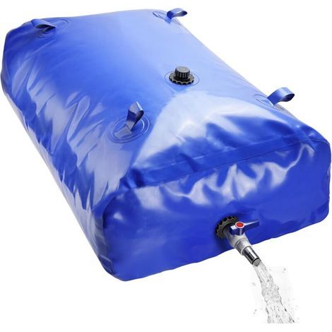 Rainwater Harvesting Tank, Mobile Water Bag, Outdoor Water Bag with Outlet Valve and Anti-slip Mat  Extra-Resistant PVC Collapsible Water Can  Reusable 350 (1/5)