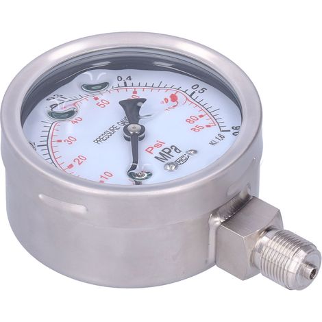 Manomètre industriel en acier inoxydable, résistant aux chocs, 0-0,6 MPa, M20x1,5, Y-100BFZ (1/5)