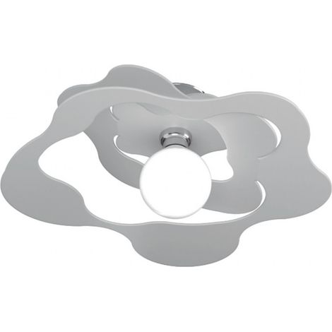 Plafoniera Moderna Ripples Metallo Grigio 1 Luce E27 D.50Cm (1/5)