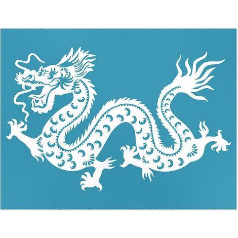 Selbstklebende Siebdruckschablone mit chinesischem Drachenmotiv für DIY-T-Shirts, Kissen, Taschen und Textilien – Wiederverwendbare Transferfolie (1/5)