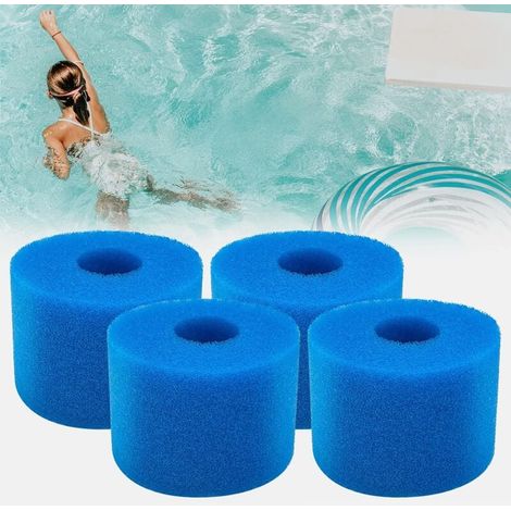 Lot de 4 filtres en mousse pour piscine Intex Type S1 - Filtres en mousse pour spas et piscines - Réutilisables et lavables - Éponge filtrante type S1 (4 pièces) (1/4)