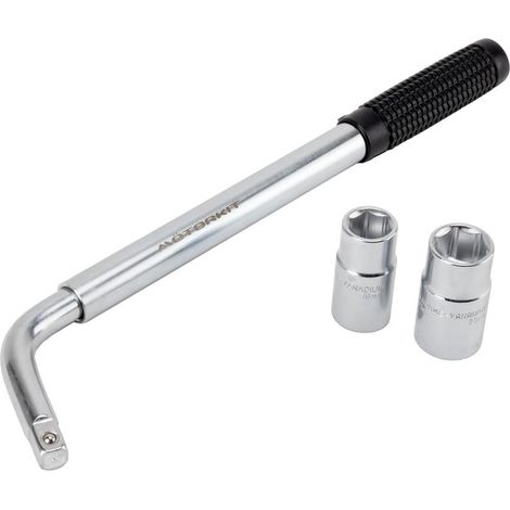 SS5324 Wheel Nut Wrench - Extendable Handle - Socket Sizes: 17 mm, 19 mm, 21 mm, 23 mm - Compatible with all standard vehicles (1/4)