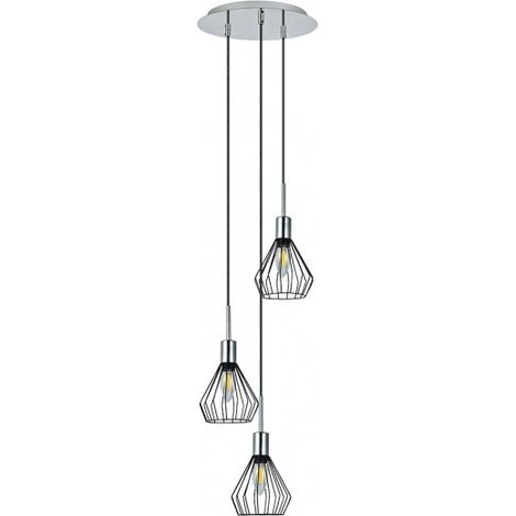 Lampara circular de 3 colgantes SAN PETESBURGO cromo FABRILAMP
